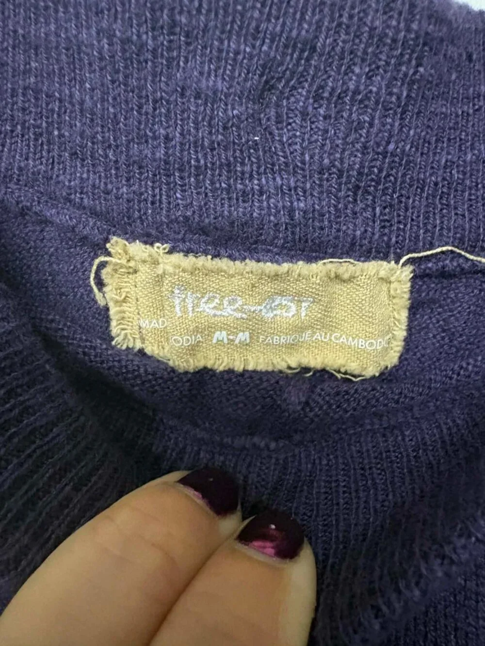 Free-est by Free People asymmetrical sweater knit skirt Medium Purple